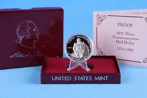 1982年 アメリカ ハーフダラーS 250。アニ・ジョージ・ワシントン誕生 12.5g シルバー900 プルーフ- 1982 United States Half Dollar S 250. Anni George Washington Birth 12.5g Silver 900 Proof-の通販は