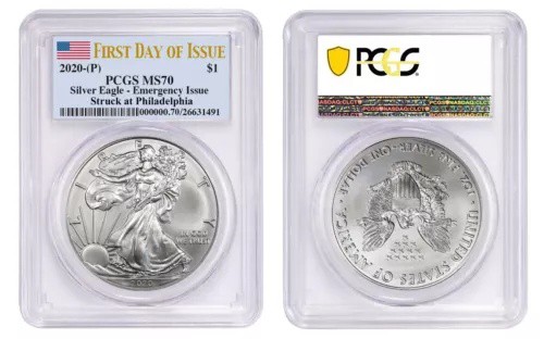 2020 (P) $1 ????? ???? ???? PCGS MS70 ???? FDOI ???????? 2020 (P) $1 American Silver Eagle PCGS MS70 Emergency Production FDOI Philadelph