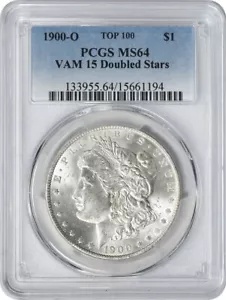 1900-O VAM 15 ???? ???? ??? ?????? MS64 PCGS 1900-O VAM 15 Morgan Silver Dollar Doubled Stars MS64 PCGS