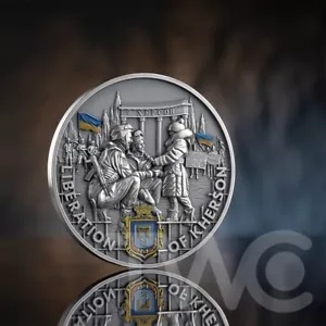 ヘルソンの解放 2 オンス アンティーク仕上げ シルバー コイン 10