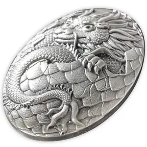 ドラゴン年 5 オンス アンティーク仕上げ シルバー コイン 250 フラン