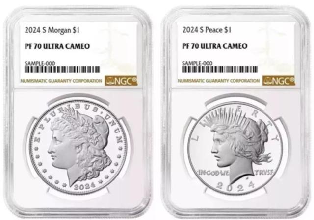 2024 S プルーフ モーガン % ピース ダラー 2 コイン セット NGC PF70