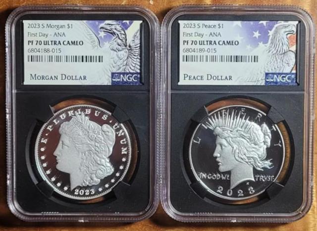 2023 S MORGAN & PEACE シルバーダラー NGC PF70 2本セット FDI