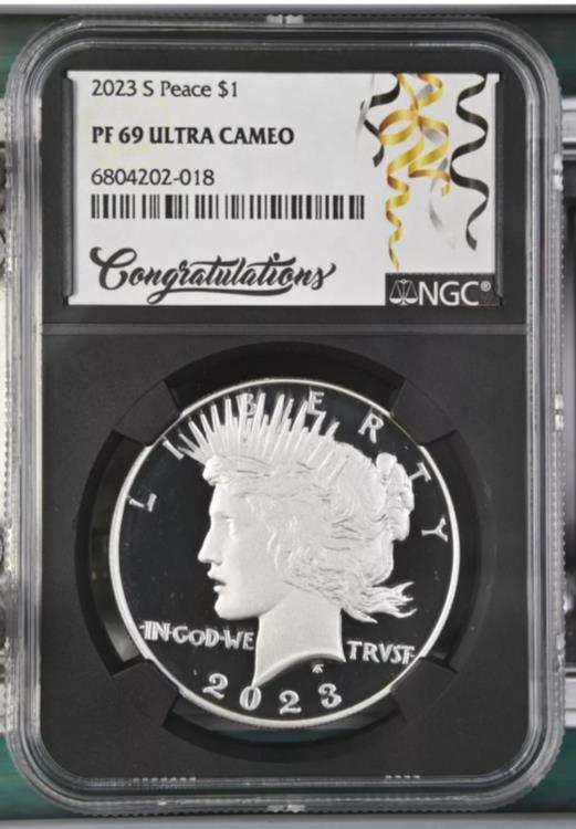 1923年 ペルー 1/2ソル銀貨 PCGS認証 1923-S ピースダラー MS-61 NGC