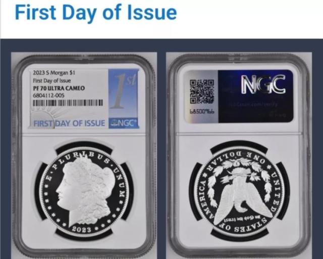 2023 S モーガン シルバー ダラー NGC PF70UC 初日発行 FDI、FDOI