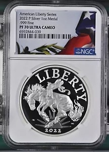 2022 P アメリカン リバティ シルバー 1 オンス メダル NGC PF70 UCAM