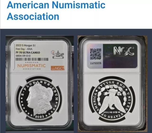 2023年 モルガン銀貨 NGC MS 70 発行初日 * 最高鑑定・初日】2023年