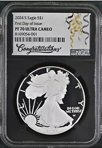 銀貨 2024 S プルーフ シルバー イーグル NGC PF70 ウルトラ カメオ 発行