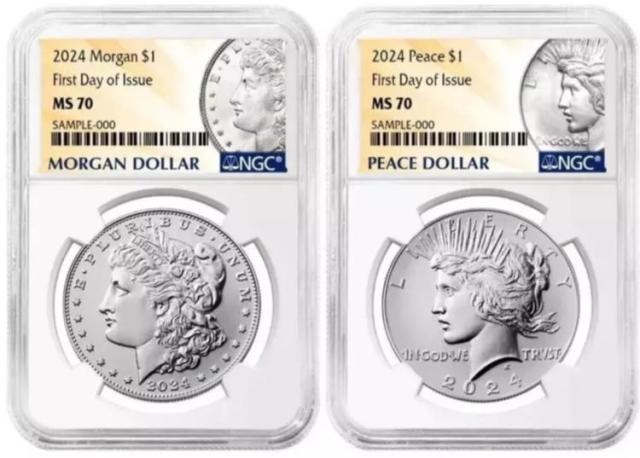 2024 モルガン & ピース ダラー リバースプルーフ 2コインセット 銀貨 24XE