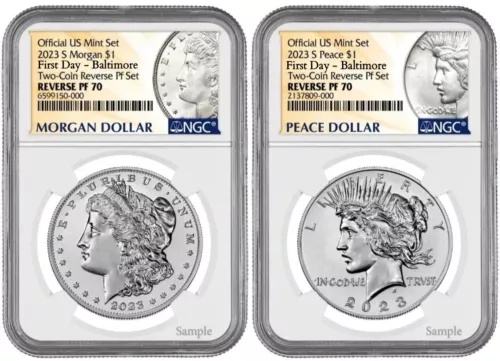 2023 S リバース プルーフ モーガン ピース シルバー ダラー NGC PF70