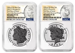 2023-S モーガン & ピースダラー リバース プルーフ セット 初日 FDOI