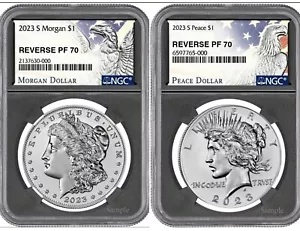2023-S リバース プルーフ $1 モーガンとピース シルバー ダラー 2 個