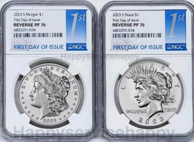 最高鑑定 PR70 DCAM 2023 First Day of Issue モルガン ピース セット