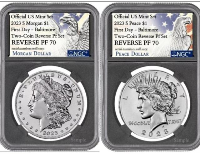 2023 S リバース プルーフ モーガン ピース シルバー ダラー NGC PF70