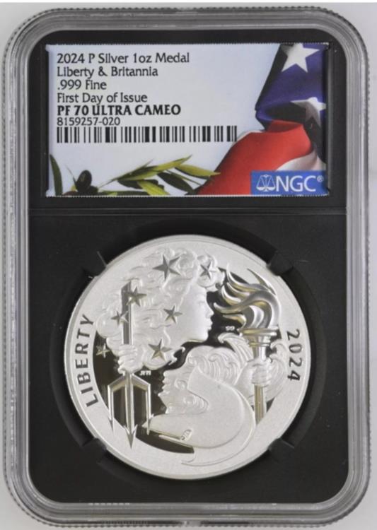 NGC PF70 UC】2022年 アメリカンリバティ 1オンスシルバーメダル 銀貨