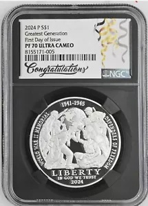 2024 P グレイテスト ジェネレーション S$1 NGC PF70 シルバー プルーフ コングラチュレーションズ Fdi 71-005