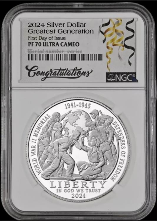プレセール 2024-P NGC PF70 グレイテスト ジェネレーション シルバー