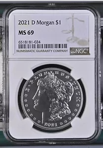 2021 D モーガン シルバー ダラー NGC MS 69 ブラウン ラベル 貨幣・紙幣