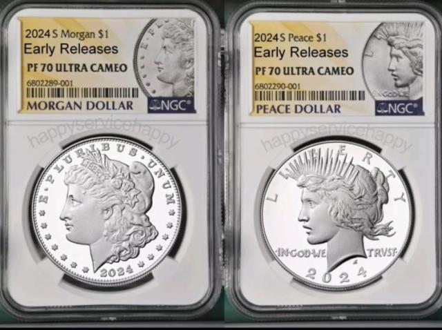 m*o様 モルガンダラーとピースダラー(2枚セット) アメリカ 2023年 モルガンダラーとピースダラー 1ドル銀貨2種セット