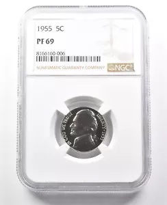 1955 ジェファーソン ニッケル PF69 NGC PQ カメオ コントラスト *8032