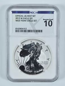 2013-W アメリカン シルバー イーグル ウエスト ポイント イーグル セット リバース プルーフ 10 NGC X NGCX