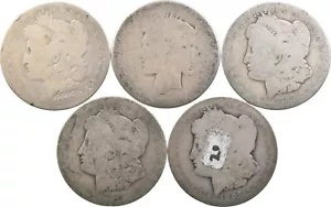 ロット (5) 1896-O/1884-O/1879/1889-O/ND モーガン/ピース シルバー ダラー ローボール *5146