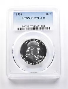 1958 フランクリン ハーフダラー PR67 CAM PCGS *7705 アート