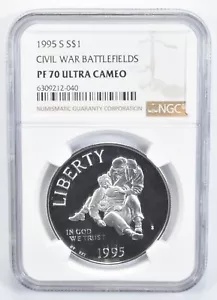 1995-S PF70 UC 南北戦争戦場記念シルバー ダラー NGC