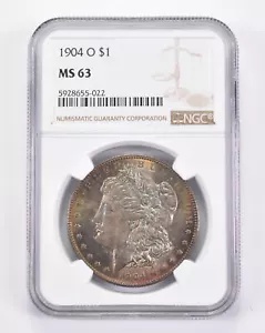 1904-O モルガン シルバー ダラー 1 ドル コイン PCGS MS 63 (トーン