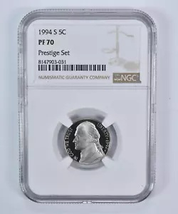 1994-S ジェファーソン ニッケル プレステージ セット PF70 UCAM NGC ブラウン ラベル