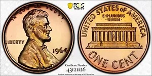1964 プルーフ リンカーン記念センター PCGS PR UNC 詳細残留物 - 素晴らしい色/調色