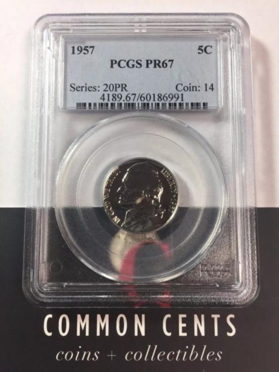 1957 ジェファーソン ニッケル PR 67 PCGS SKU#4011