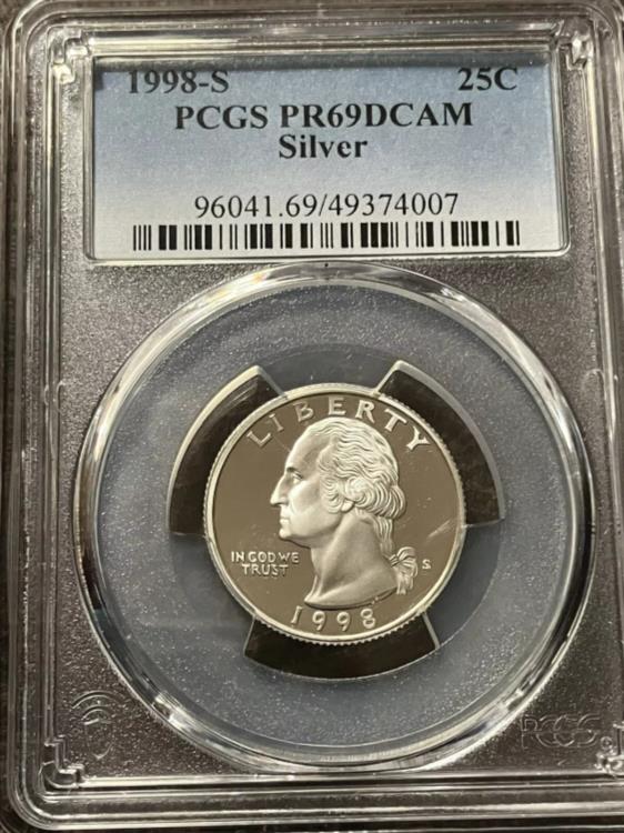 PCGS PR69DCAM 1998年S 25C シルバー ワシントン プルーフ PCGS PR69DCAM 1998年S 25C シルバー ワシントン プルーフ