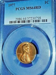 1977 1C RD リンカーン記念館セント-PCGS #2986 グレード MS64RD--377-1
