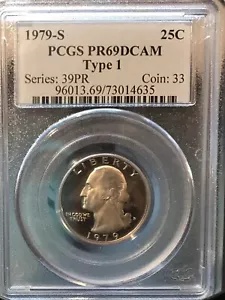 1979 S ワシントン クォーター PR69DCAM タイプ 1 PCGS 認定 25c