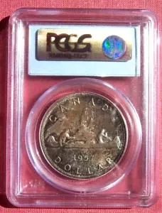 2277.【カナダ銀貨・レア】未洗　トーンあり　1964年1ドル　大型銀貨 2277.【カナダ銀貨・レア】未洗 トーンあり 1964年1ドル 大型