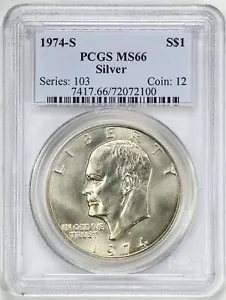 1974-S $1 アイゼンハワー シルバー ダラー MS66 PCGS 72072100