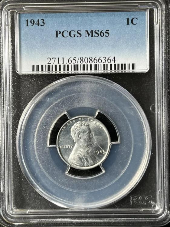 非流通貨幣 1943年リンカーン1C スチールコイン ミントマーク無 ③ 超