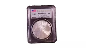 アメリカ 2010 イーグル銀貨 PCGS鑑定MS70 2010 $1 アメリカン シルバー イーグル MS70 PCGS - 発行 25 年目