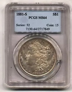 1881-S PCGS MS65 モルガン銀貨 1881 S モーガン シルバー