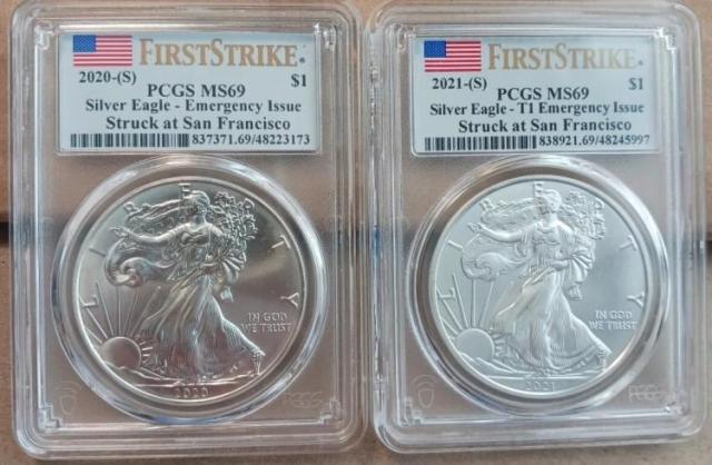 2020 P シルバーイーグル PCGS MS69 緊急発行 240,000枚 希少