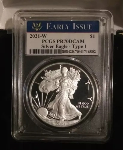 2021-W プルーフ アメリカン シルバー イーグル タイプ 1 PCGS PR70