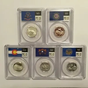 2006 S CLAD 状態フラグ 5 コイン (CO NE NV ND SD) プルーフ セット PCGS PR70 DCAM クォーター