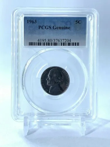 1963 PCGS グレードの本物のニッケル 5C プルーフ コイン 米国 5 セントの非常に珍しいコイン