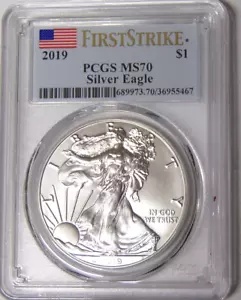 【新品】アメリカン シルバー イーグル銀貨2019-(W) PCGS MS70 新品】アメリカン シルバー イーグル銀貨2019-(W) PCGS MS70