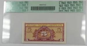シリーズ 591 軍事支払証明書 5 セント紙幣 PCGS 新 58 PPQ (+) について