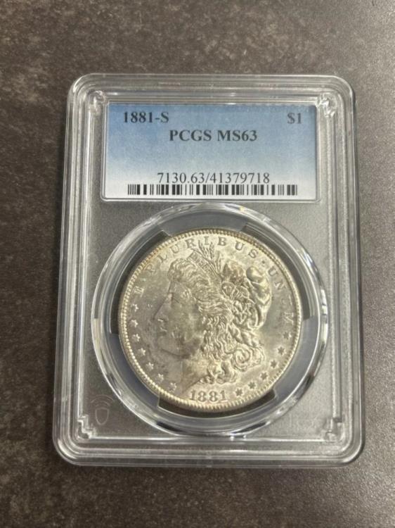1881-S シルバー モルガン ドル PCGS MS 63
