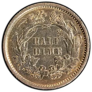 1861 シーテッド リバティ ハーフダイム (H10C)、PCGS 本物の XF ディテール (クリーニング済み)、美品!