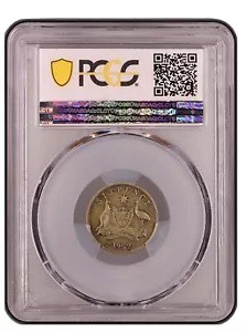 1952 6 ペンス オーストラリア 10 進数前銀貨 メルボルン造幣局 PCGS グレード XF40