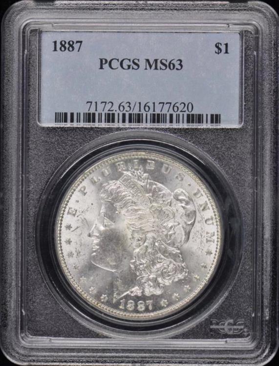 アメリカ モルガンダラー銀貨1887 MS-62 PCGS アメリカ モルガンダラー